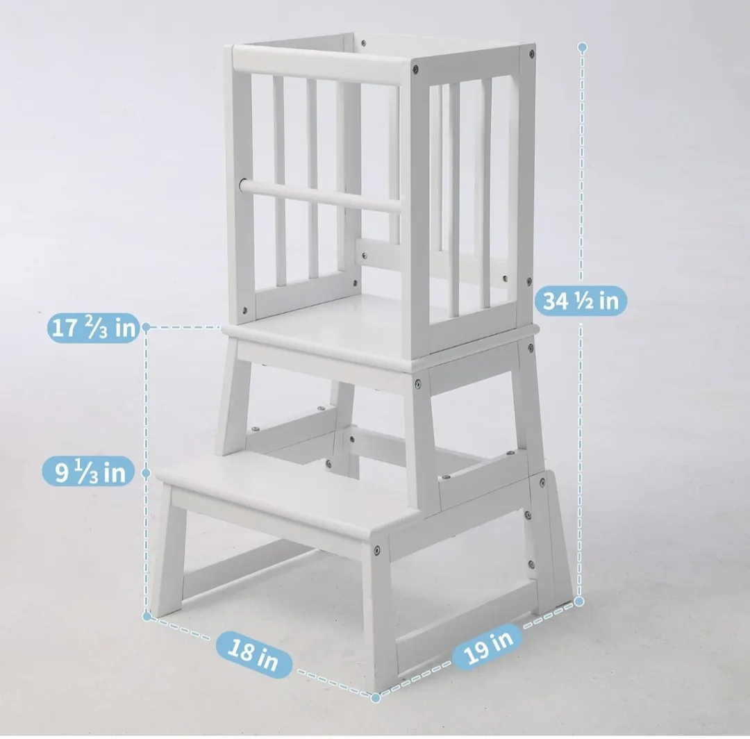 Guidecraft Kitchen Helper Stool - White image indicator(2)