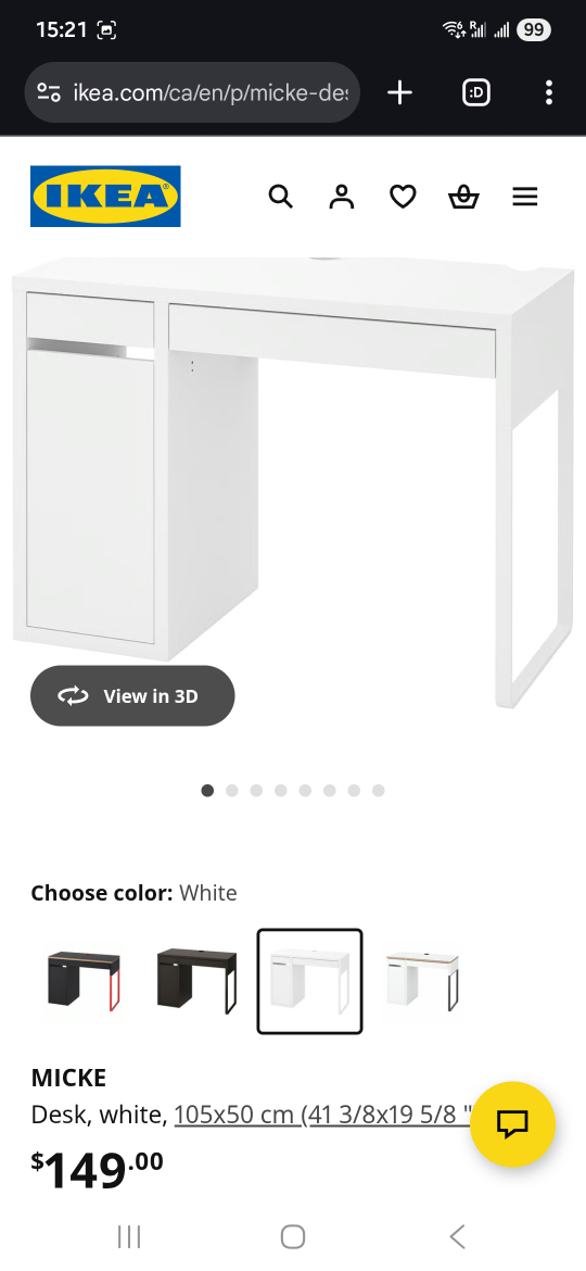 IKEA MICKE White Desk with Drawer and Cabinet - photo 5