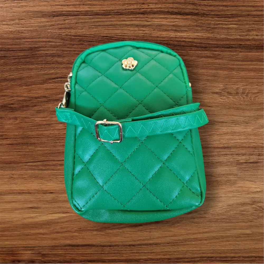 Green Quilted Cell Phone Purse thumbnail