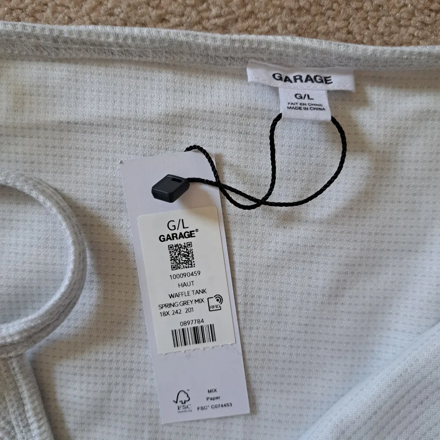 Garage Waffle Tank Size Large Grey image indicator(8)