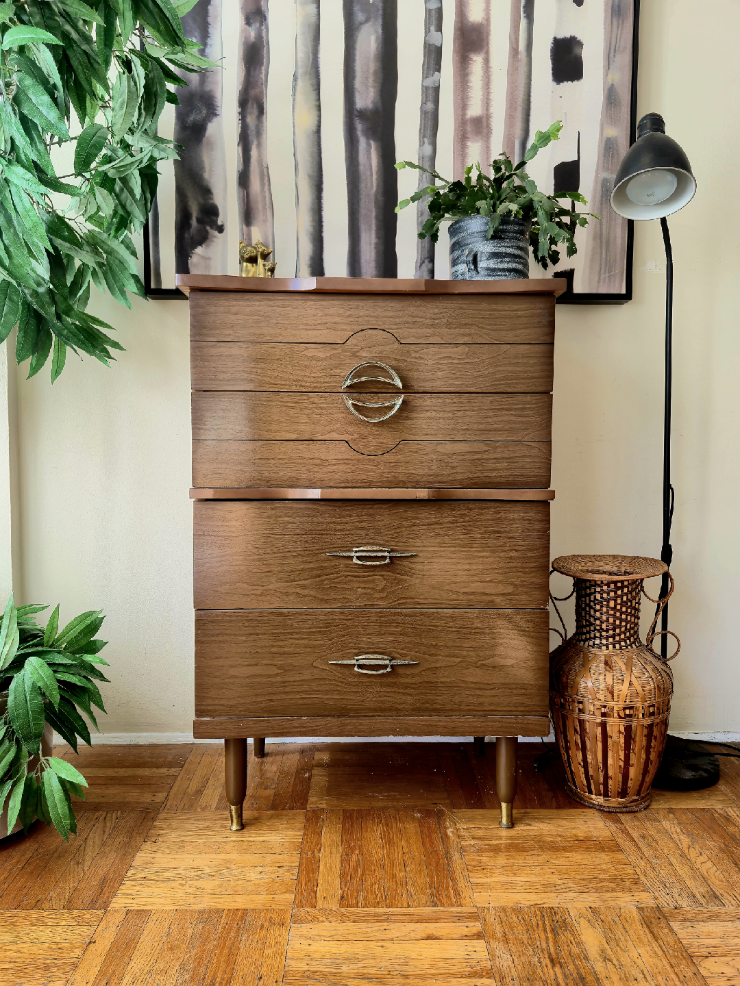 Vintage Four Drawer Tallboy Dresser (delivery available)