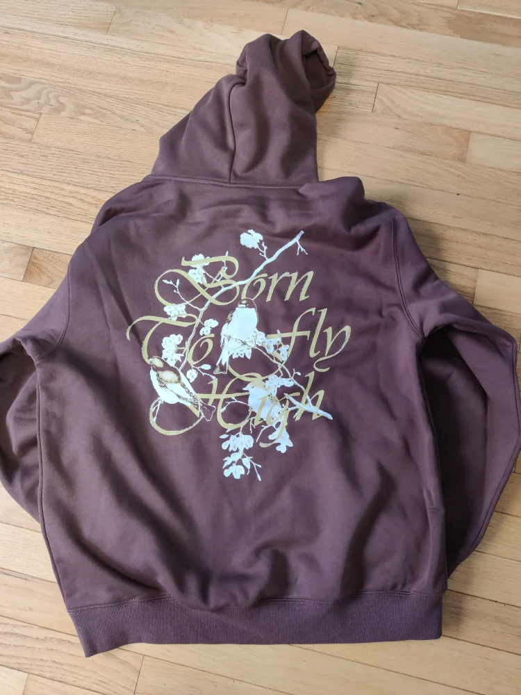 H&M Loose Fit Brown Hoodie - Size M image indicator(3)