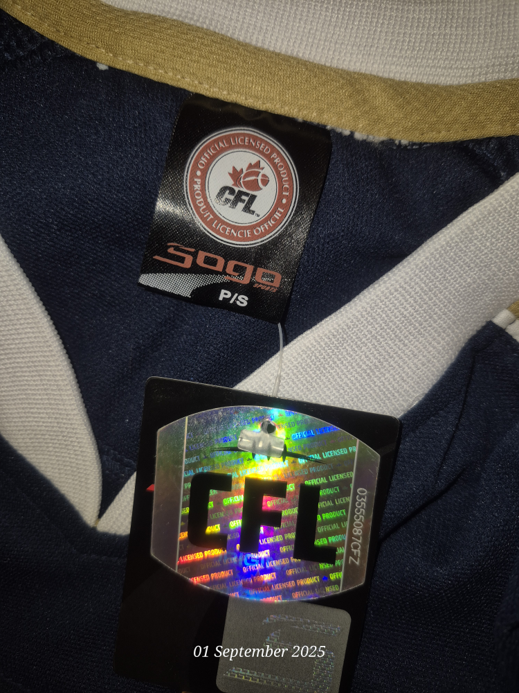 CFL Winnipeg Blue Bombers Jersey - Small - photo 2