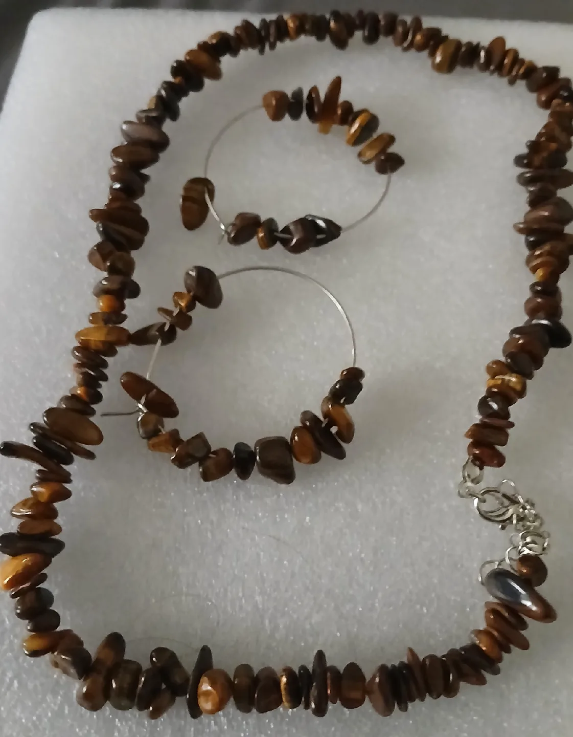 Tiger's Eye Necklace & Earrings Set thumbnail