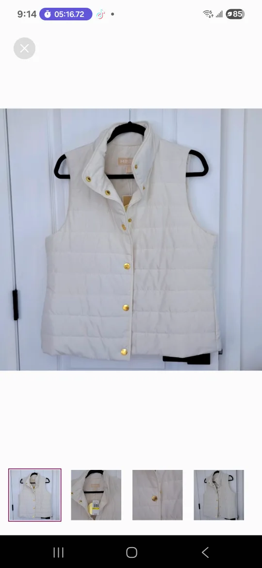 brand new  Michael Kors  white puffer vest image indicator(2)