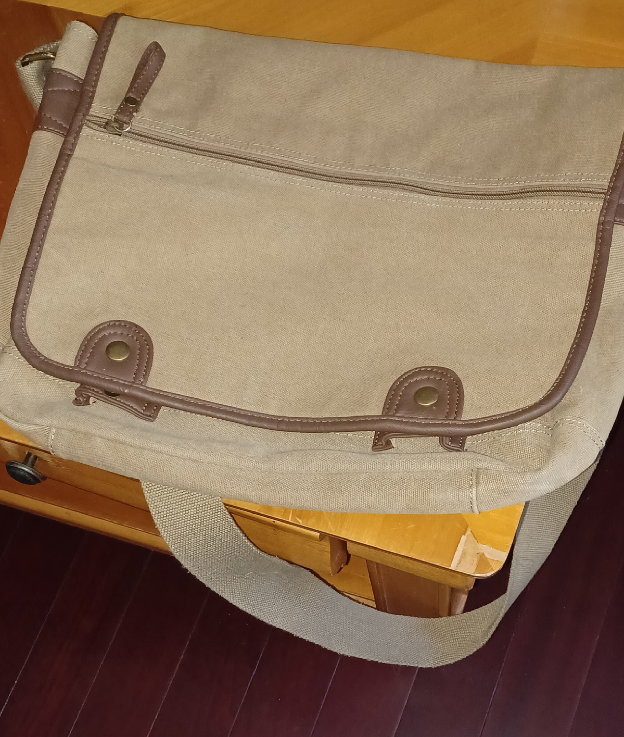 Canvas Shoulder Bag - Khaki