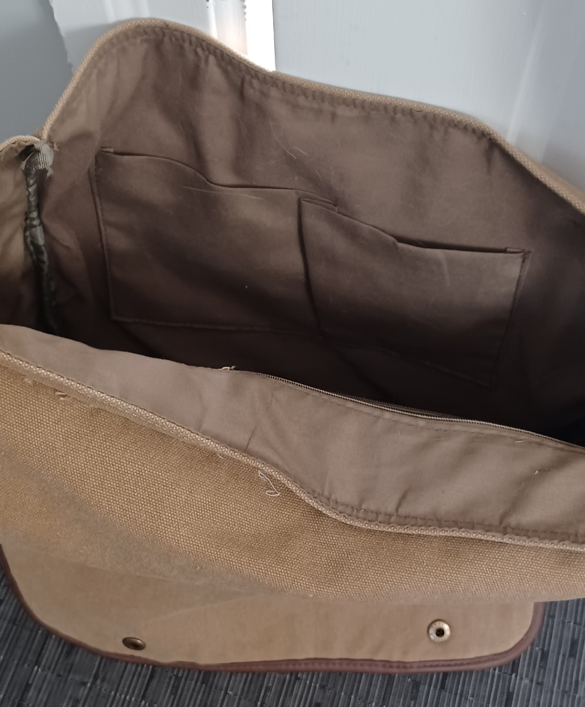 Canvas Shoulder Bag - Khaki - photo 5