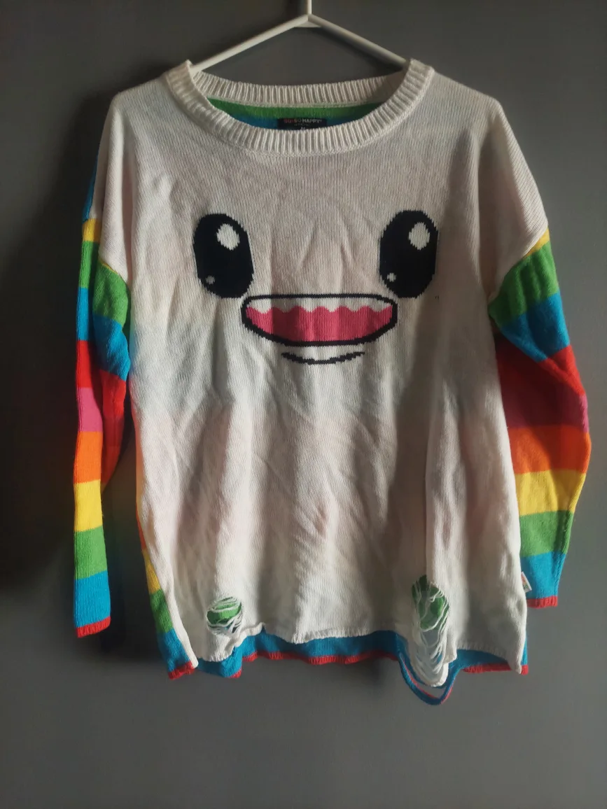Rainbow Stripe Graphic Sweater by Iron Fist thumbnail