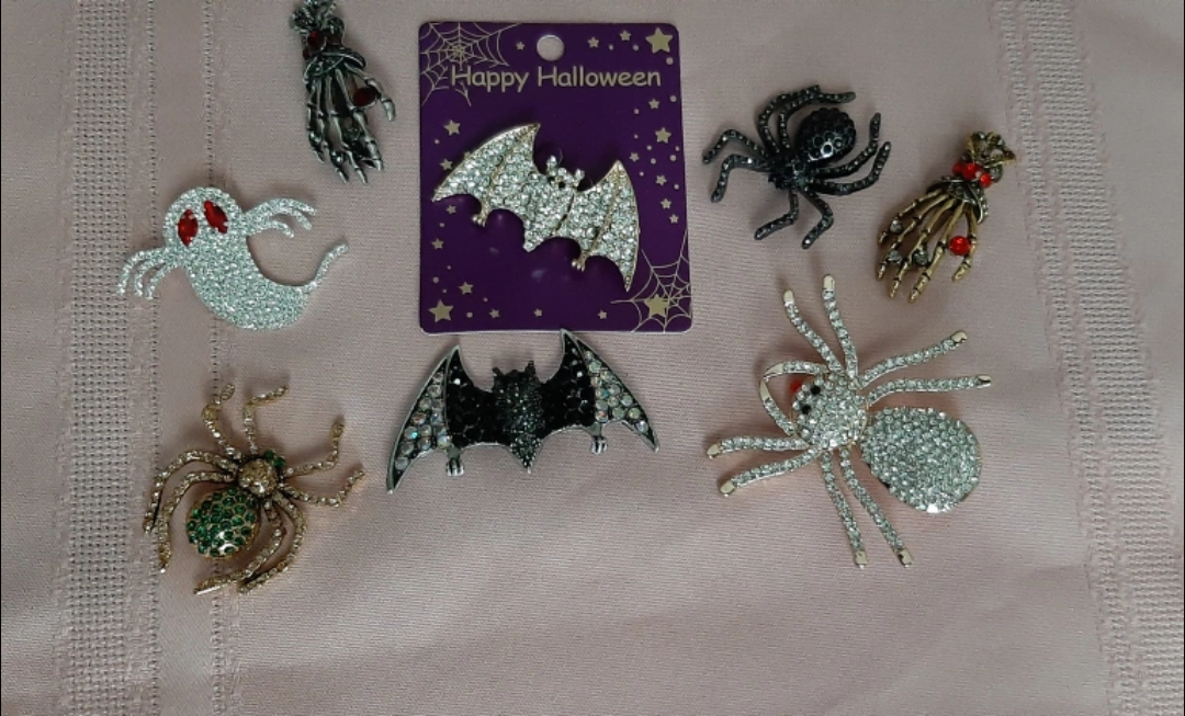 Halloween Themed Rhinestone Pins$10 each