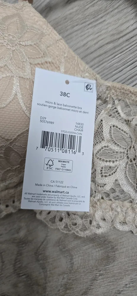 Brand new George 38C Micro & Lace Balconette Bra - Nude image indicator(3)