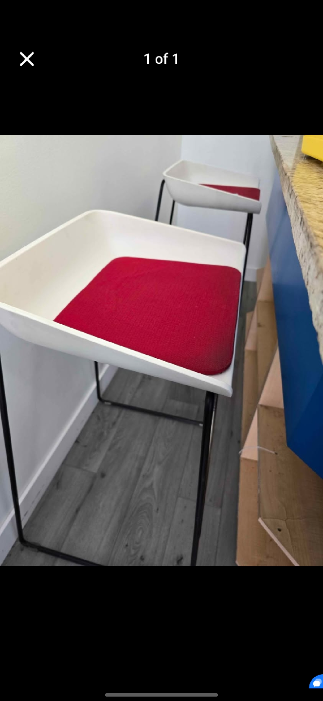 Bar Stool with Red Cushion