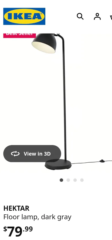 IKEA Hektar Floor Lamp - Dark Grey image indicator(2)