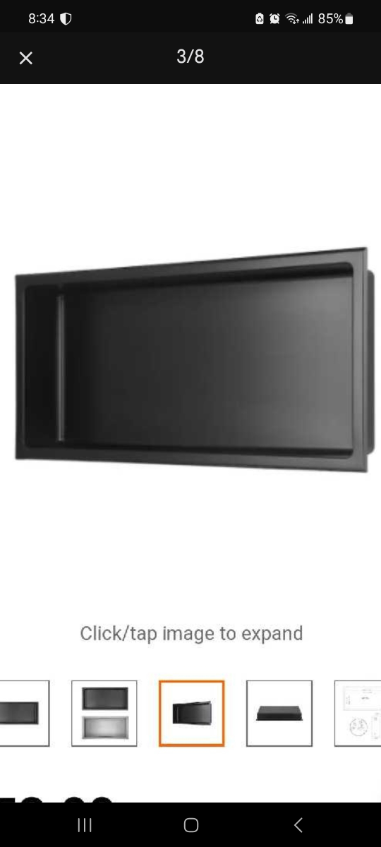 Black Shower Niche 12"×24" brand new