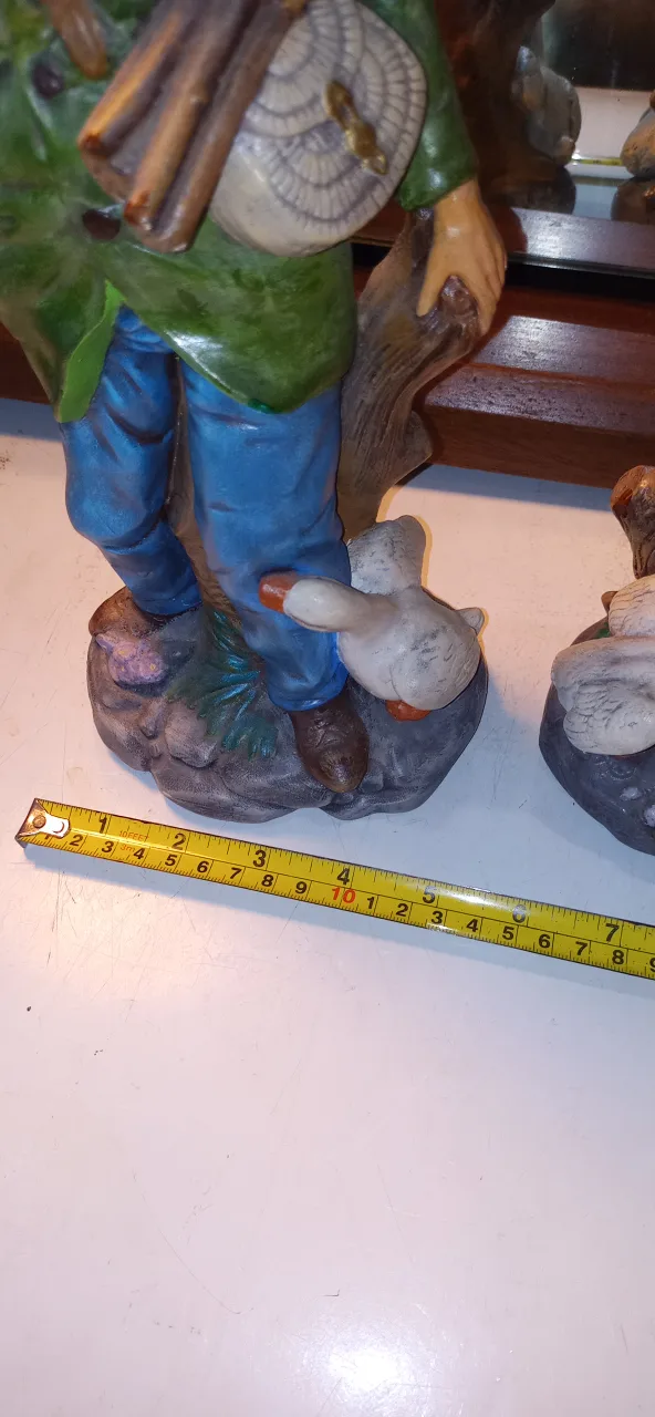 Mid Century Chalk Art Hunter & Woman Figurines image indicator(9)