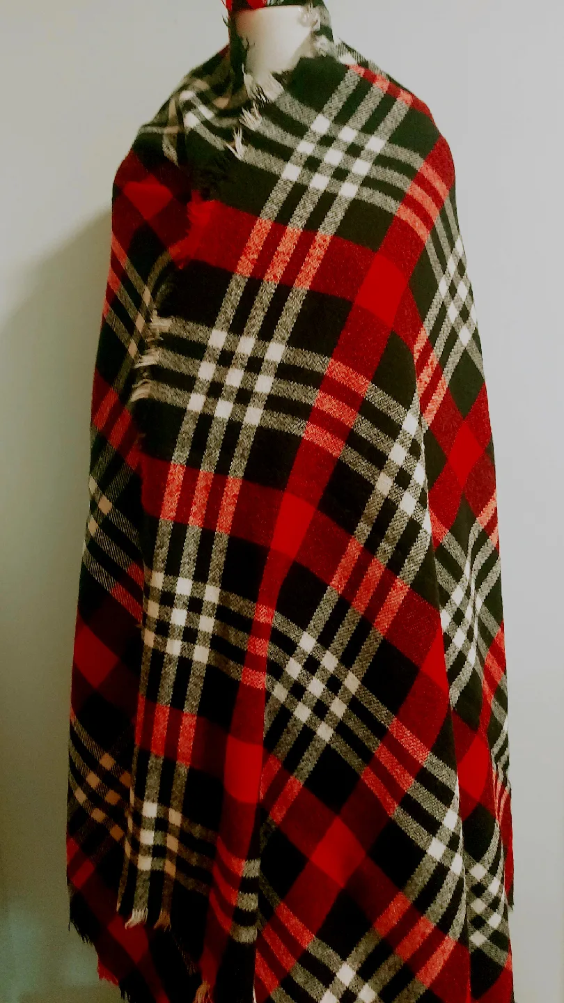 Red & Black Plaid Scarf image indicator(2)