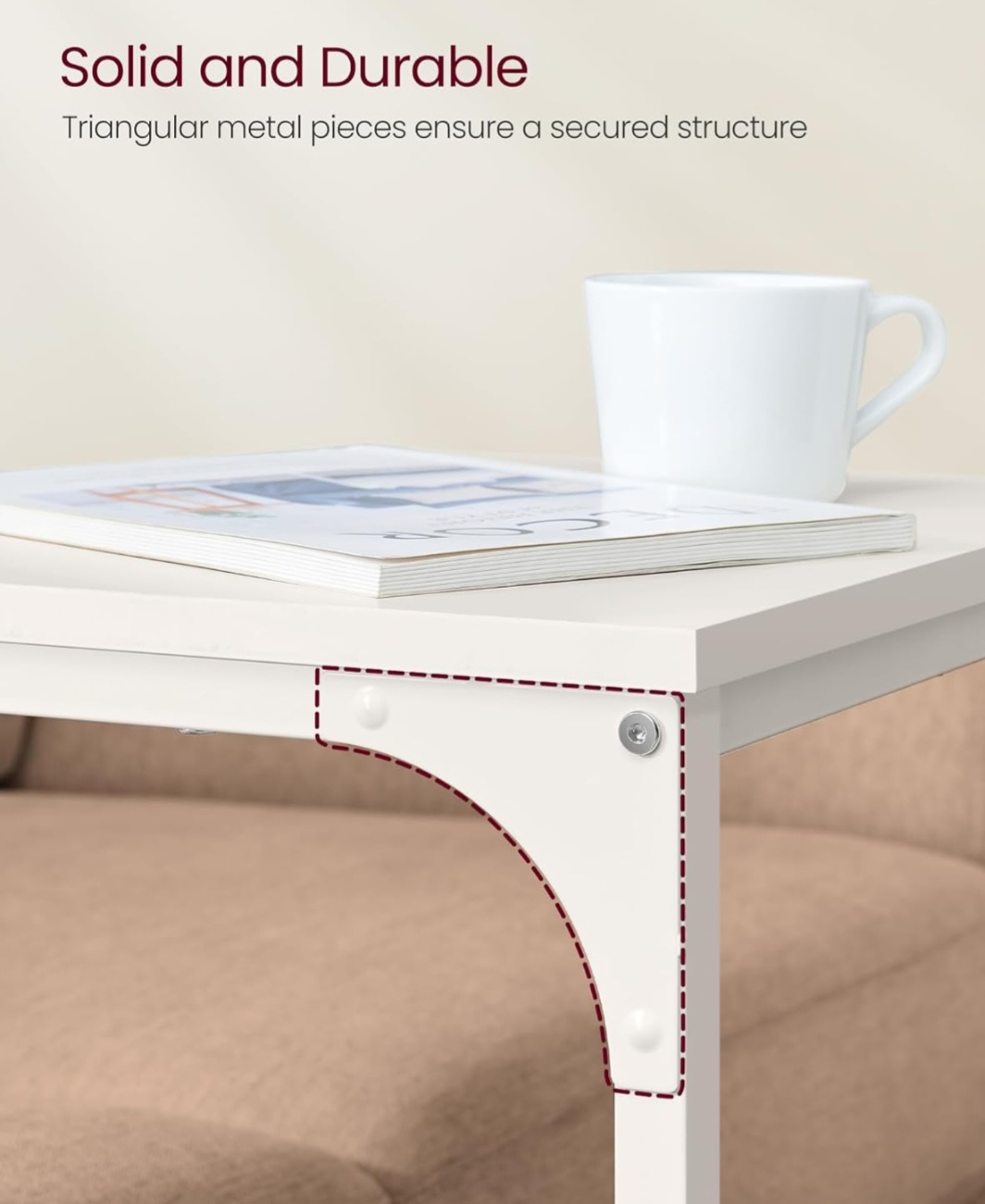 VASAGLE White C Table Side End Table - photo 5