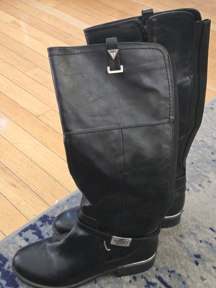 Guess Black Leather Knee High Boots - photo 2