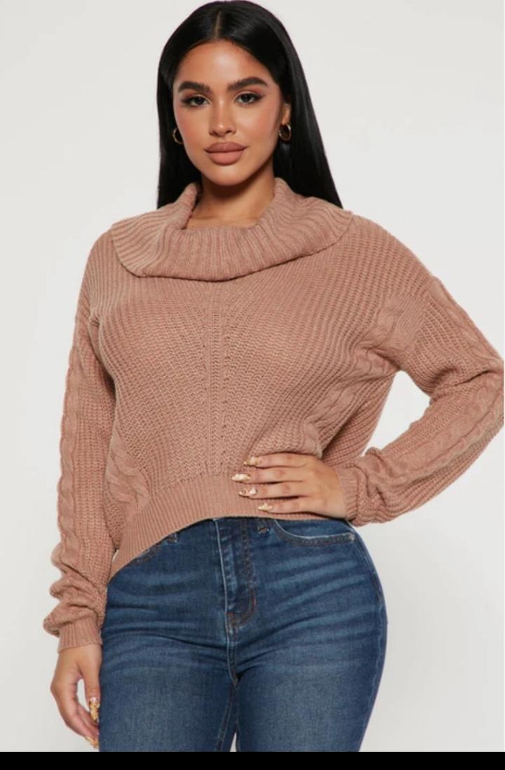 Thick Pink Turtle Neck Sweater