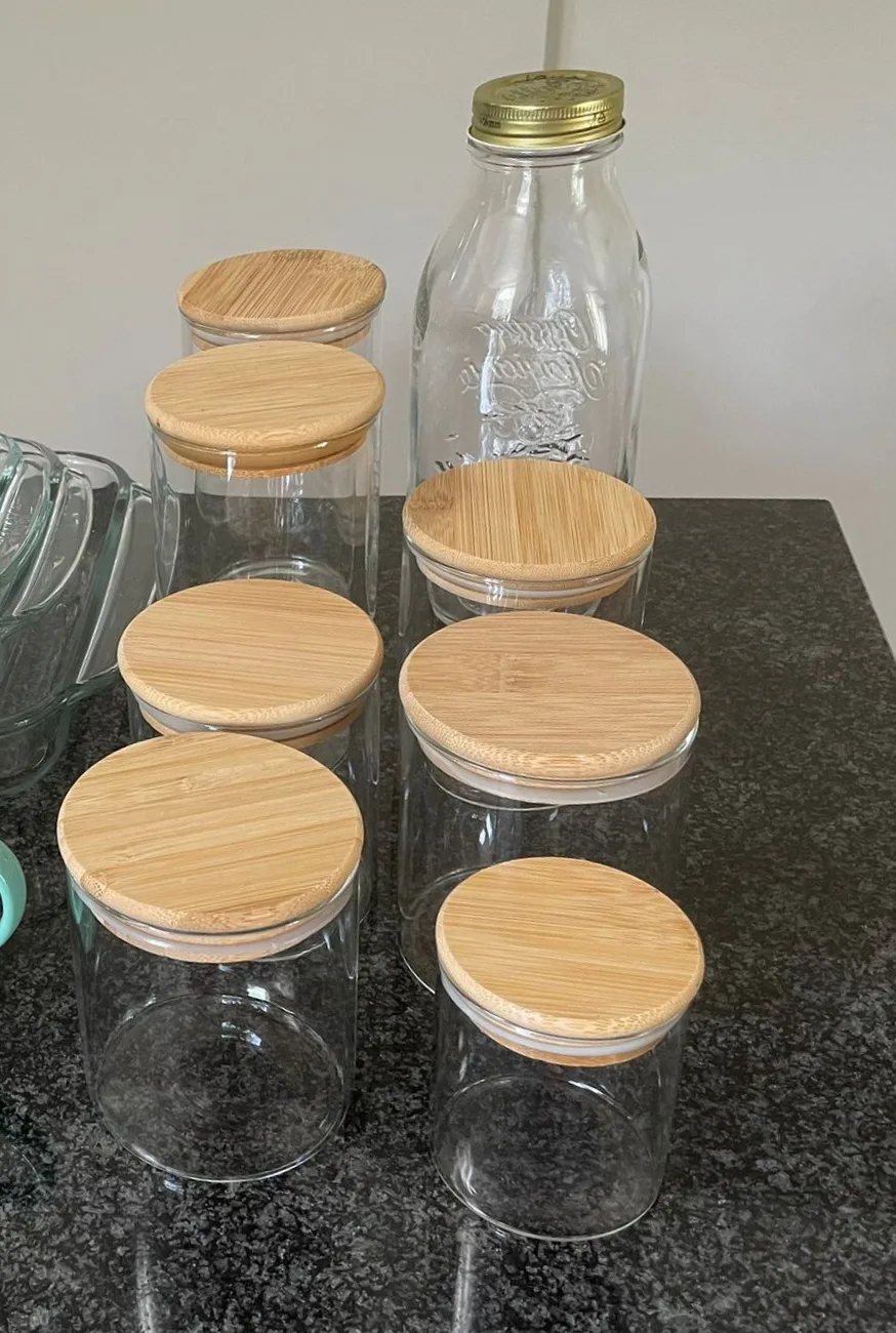💸 Jars with bamboo lids set #freecycle thumbnail