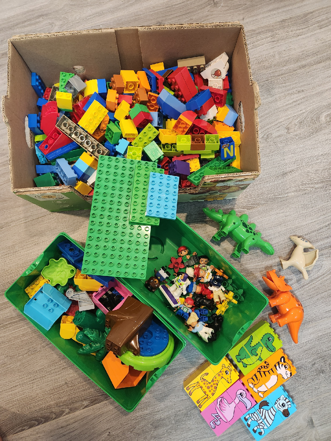 An assortment of Duplo blocks