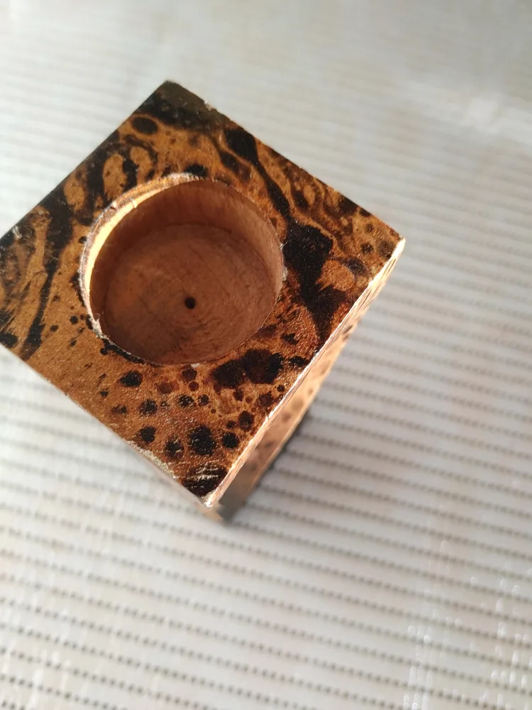 Hand Carved Wooden Candle Holder image indicator(2)