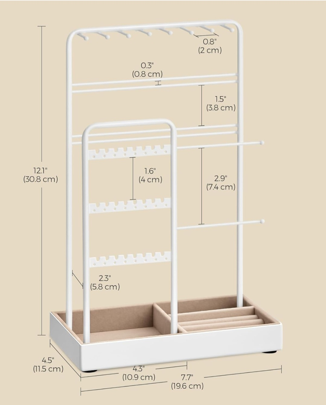 SONGMICS White Jewelry Organizer Stand - photo 5