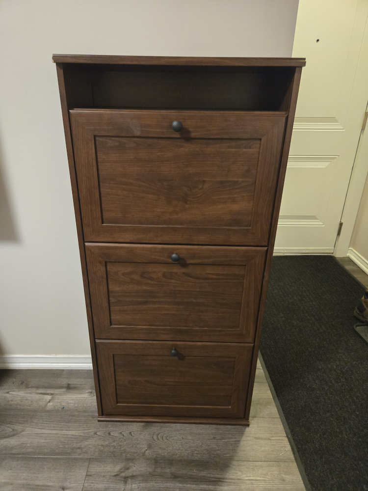 Brown Wooden Shoe Cabinet
