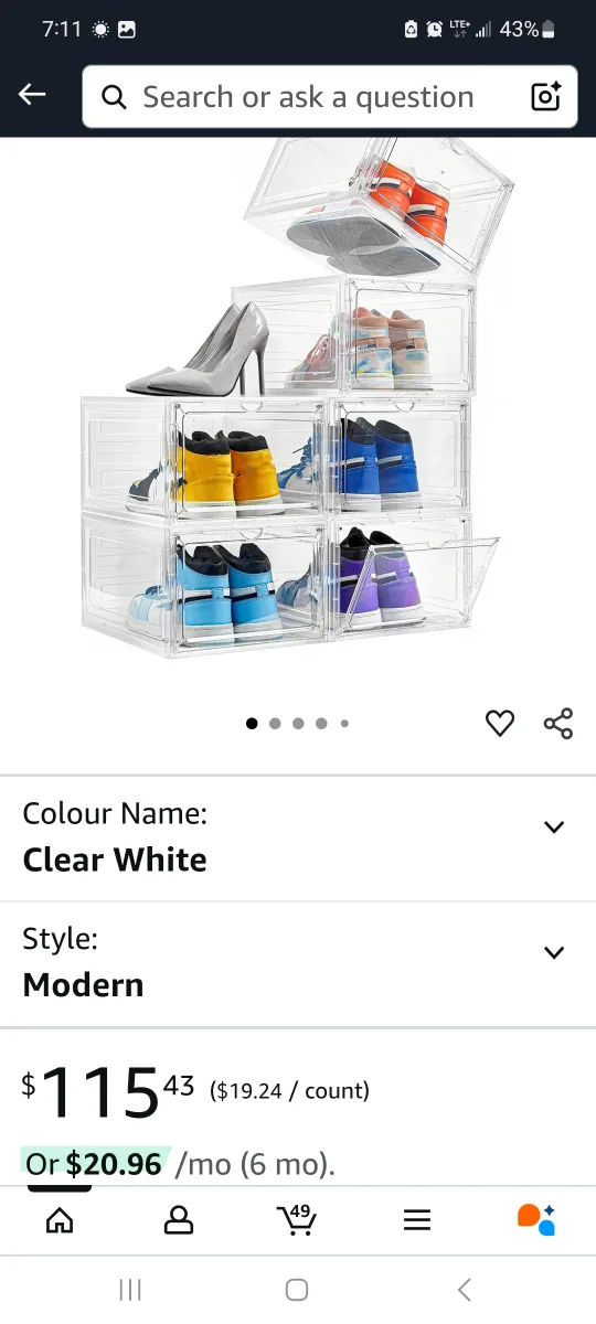 Attelite Clear Plastic Shoe Box - Set of 6 image indicator(4)