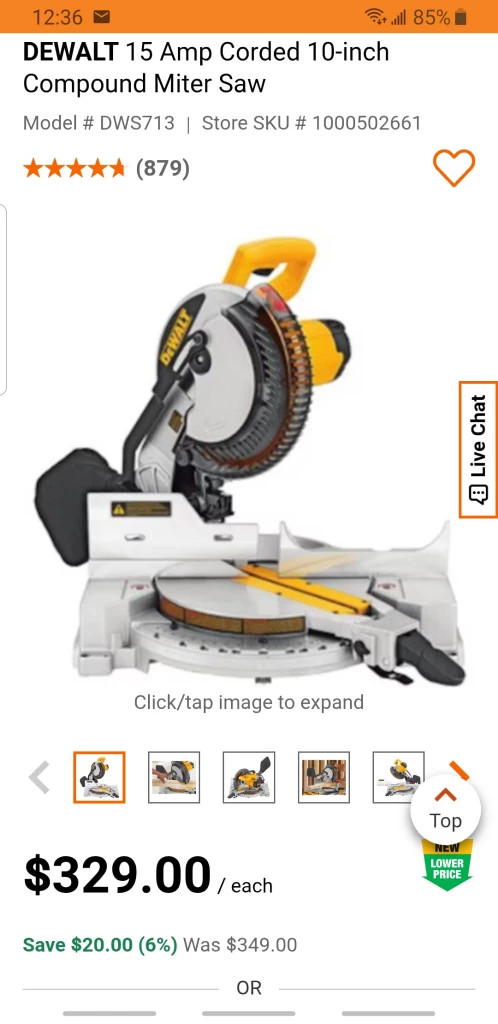 New!DeWalt 15 Amp Corded 10-inch Compound Miter Saw(sealed box)