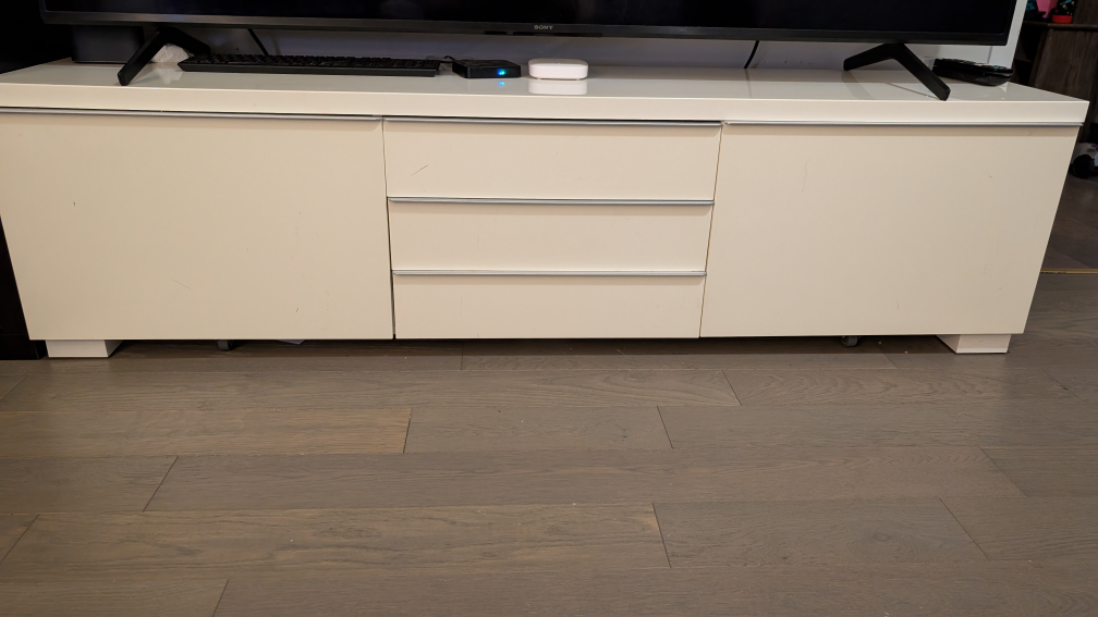 Off-White TV Stand with Storage