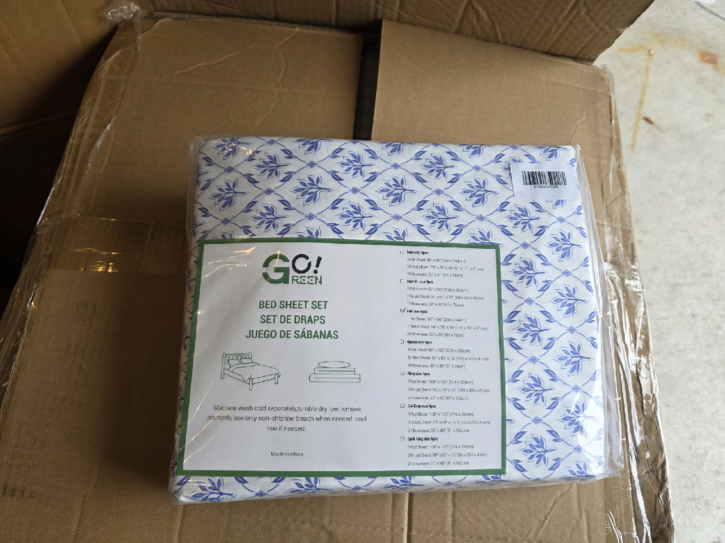 GO! GREEN Bed Sheet Set - New in Package