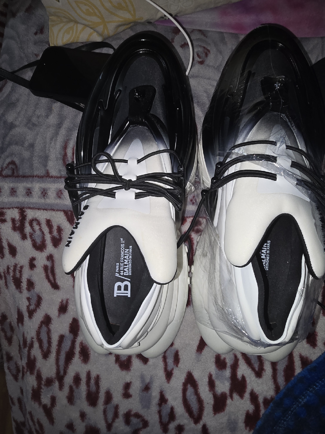 Balmain Black & White Sneakers - Size 11.5 - photo 2
