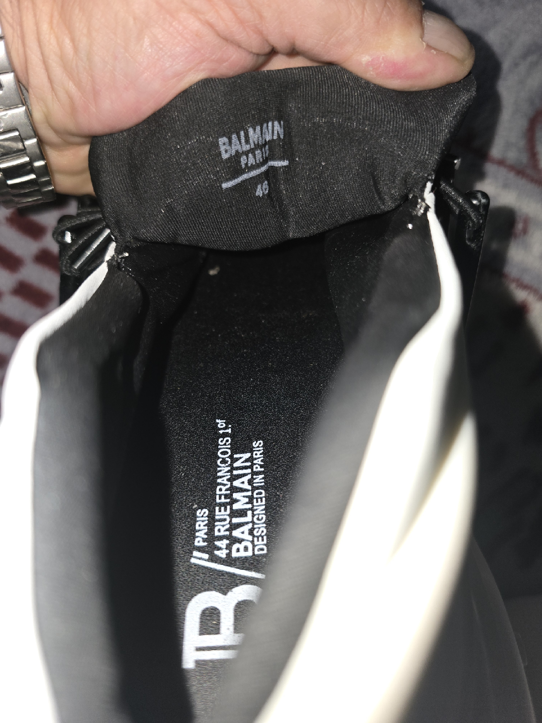 Balmain Black & White Sneakers - Size 11.5 - photo 3