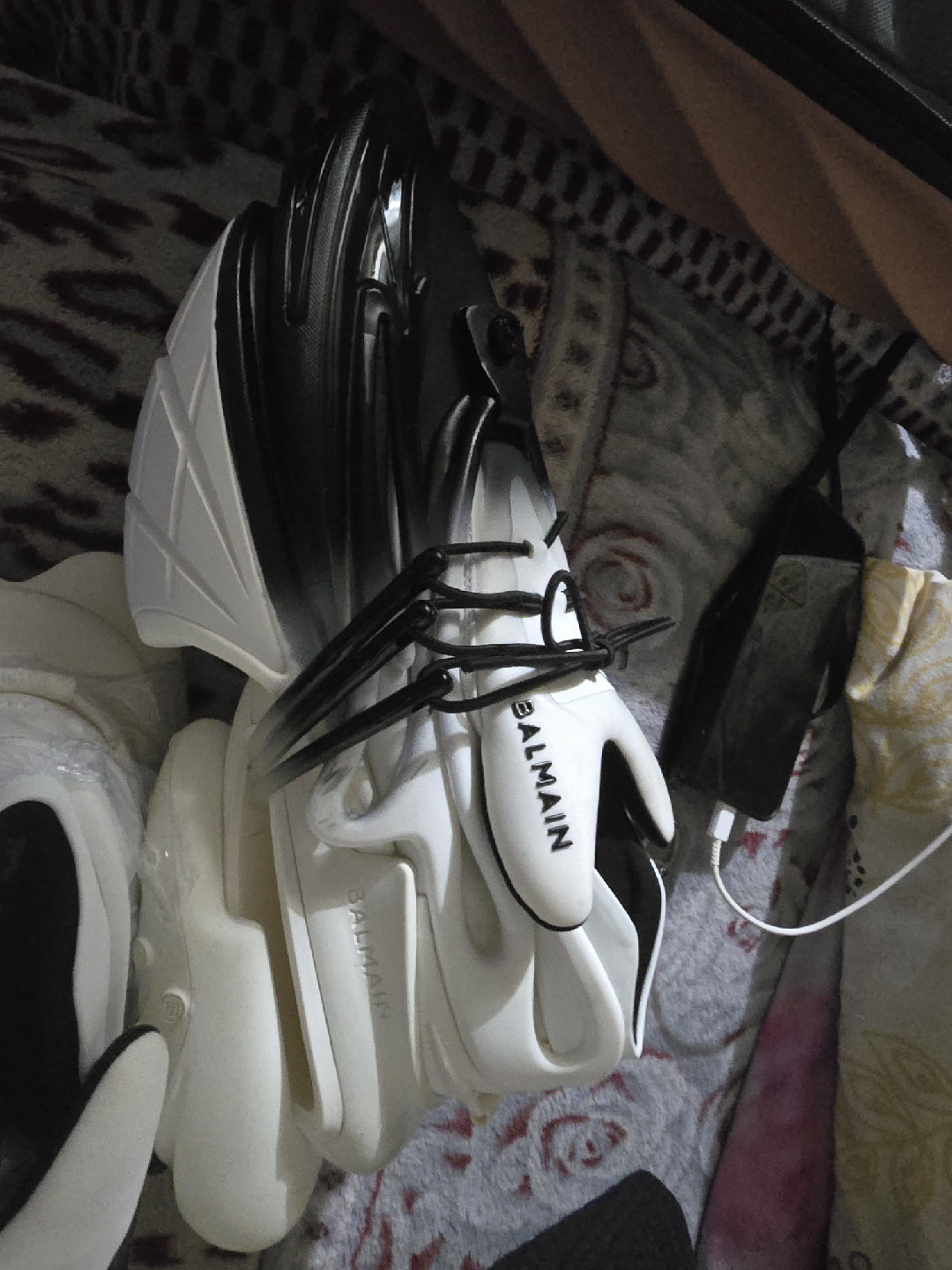 Balmain Black & White Sneakers - Size 11.5 - photo 4
