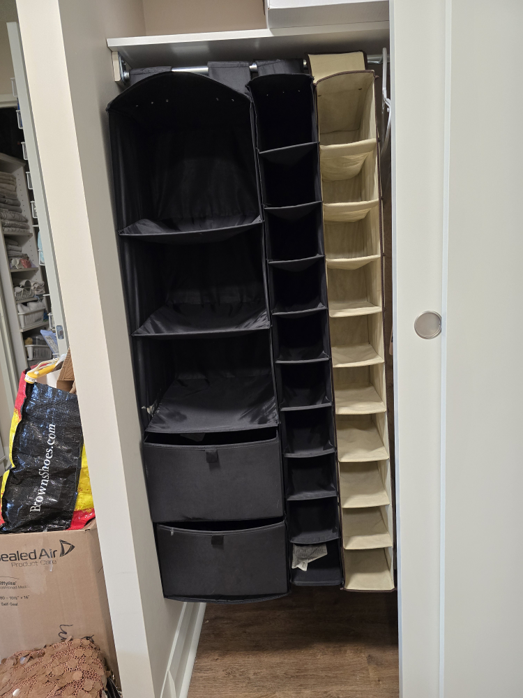 Hanging Closet Organizer - Black & Beige