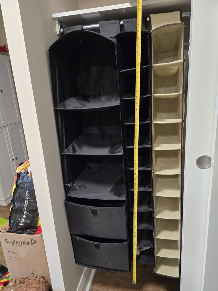 Hanging Closet Organizer - Black & Beige - photo 4