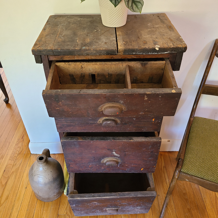 Vintage Wooden 4-Drawer Cabinet - photo 4