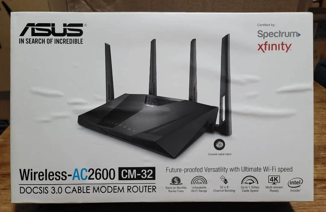 ASUS Wireless-AC2600 CM-32 DOCSIS 3.0 Cable Modem Router thumbnail