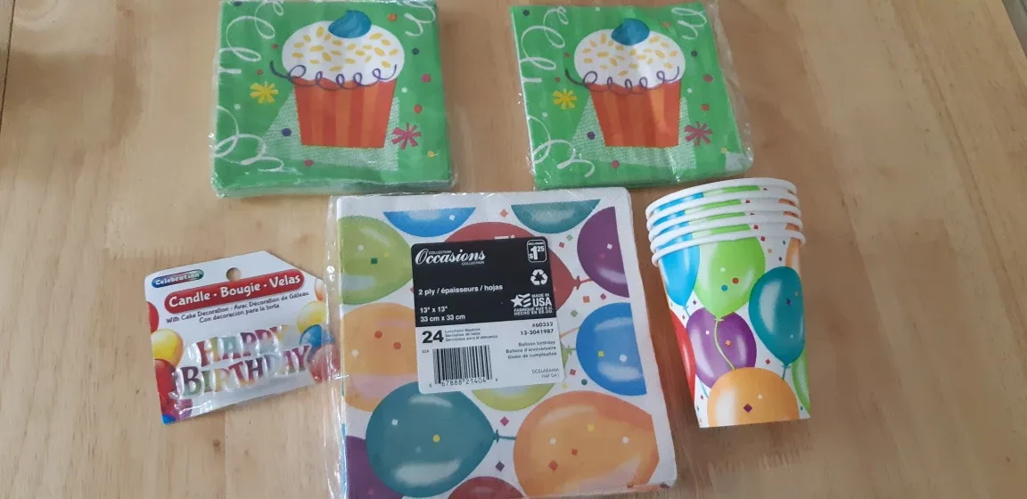 Party Supplies Bundle - Napkins, Cups, Cutlery, Candle image indicator(2)