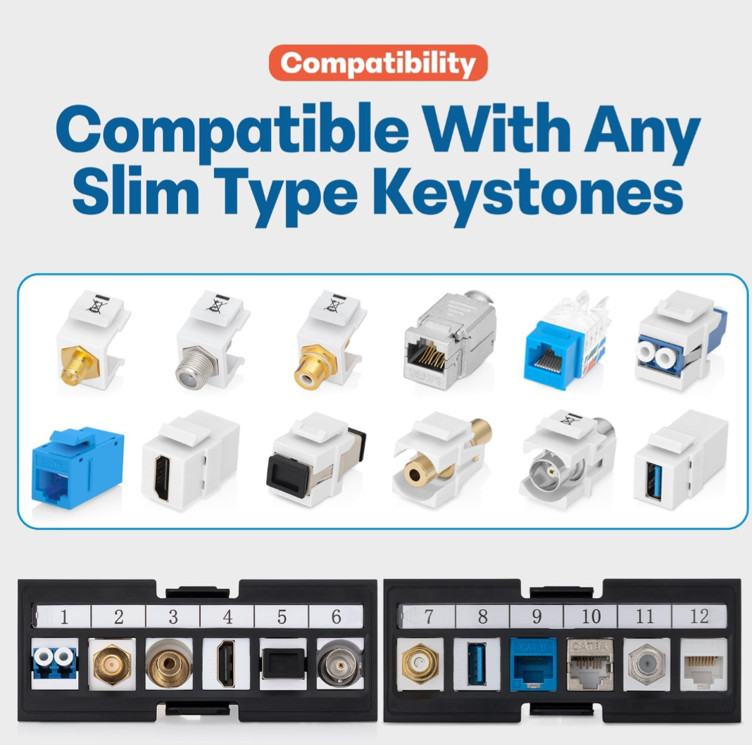 2 Pack of 48 Port Keystone Patch Panel