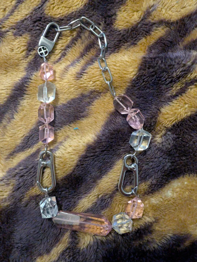 Vitaly Necklace with Pink and Clear Beads thumbnail