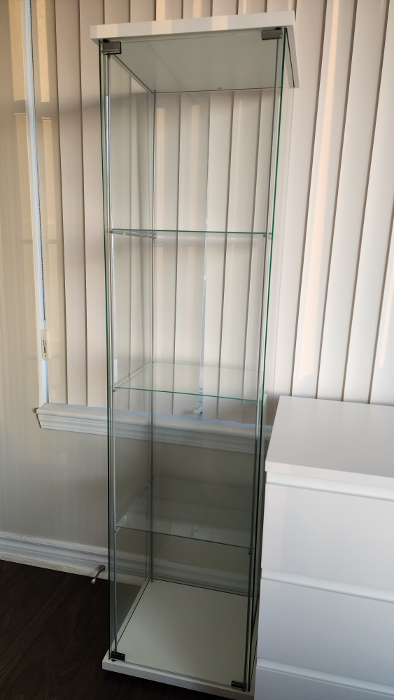IKEA Detolf Glass Display Cabinet - White - Assembled