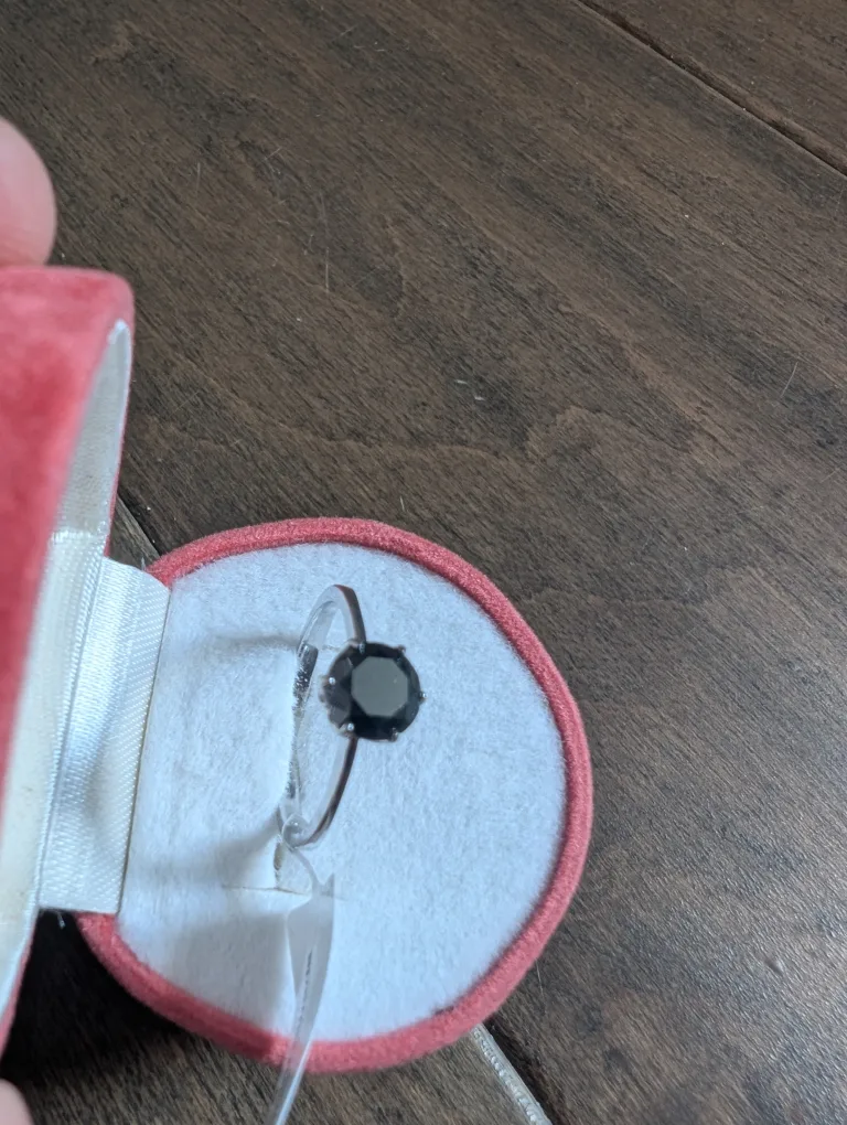 Brand New 14K White Gold Black Diamond Ring For Sale image indicator(4)