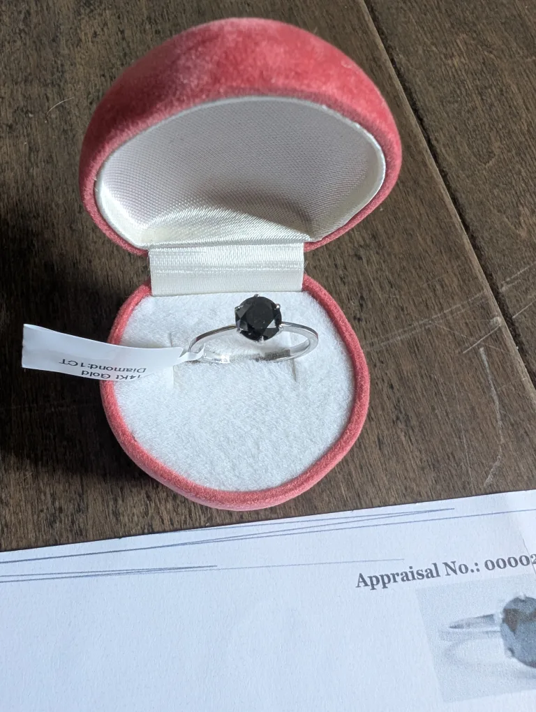 Brand New 14K White Gold Black Diamond Ring For Sale image indicator(7)