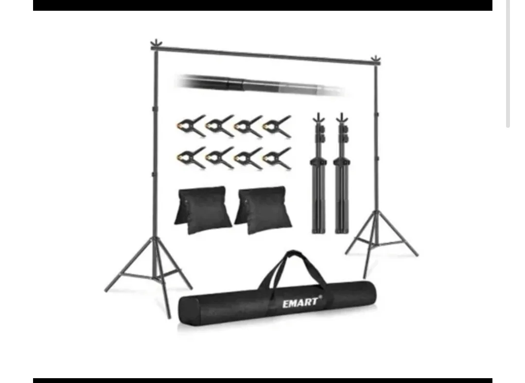 New EMART 10 x 7 feet Backdrop Stand Kit - Black thumbnail