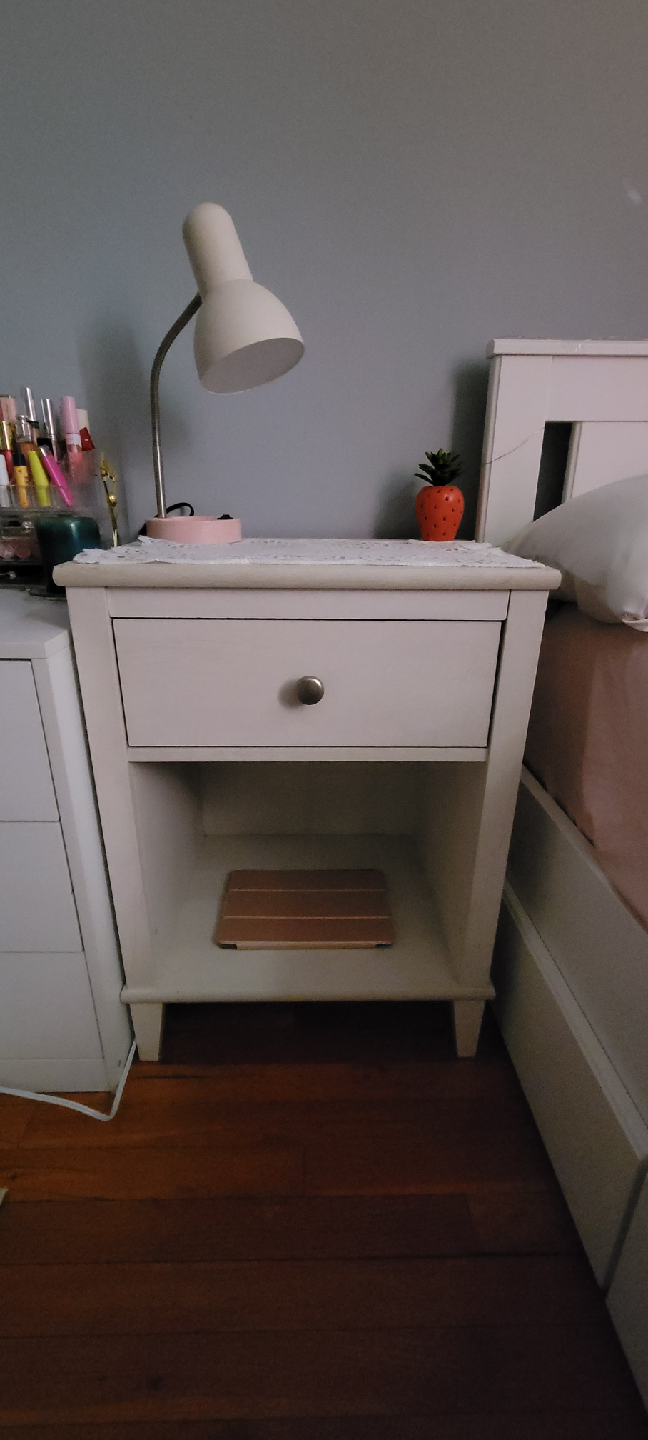Last call White Wooden Nightstand with Drawer
