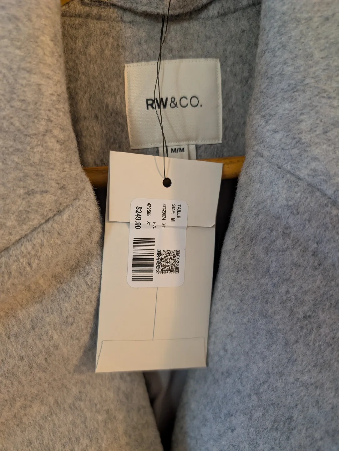 RW&CO. Wool Blend Three-Button Coat - Brand New w/tags