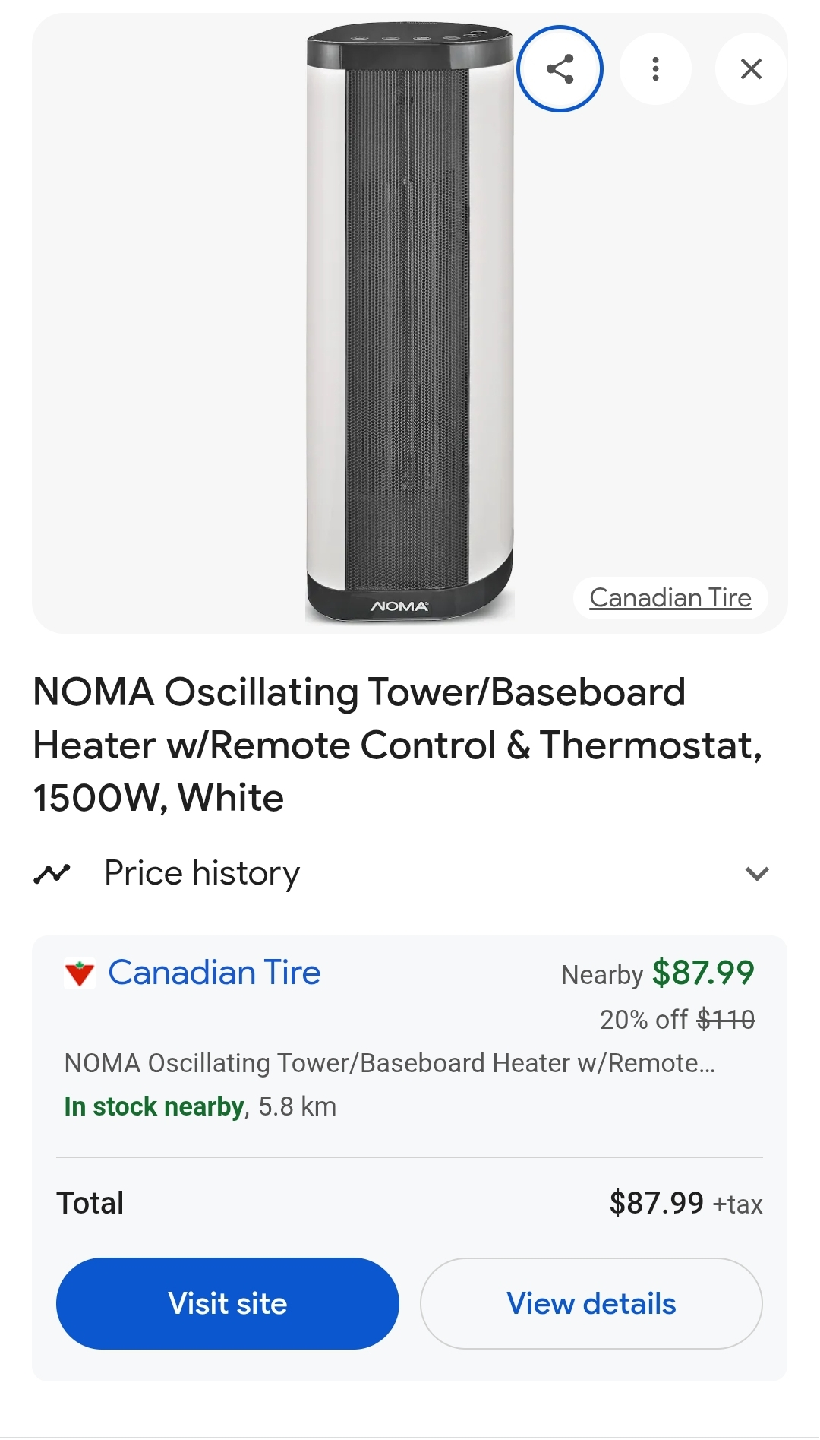 Noma Tower Heater with Remote - photo 2