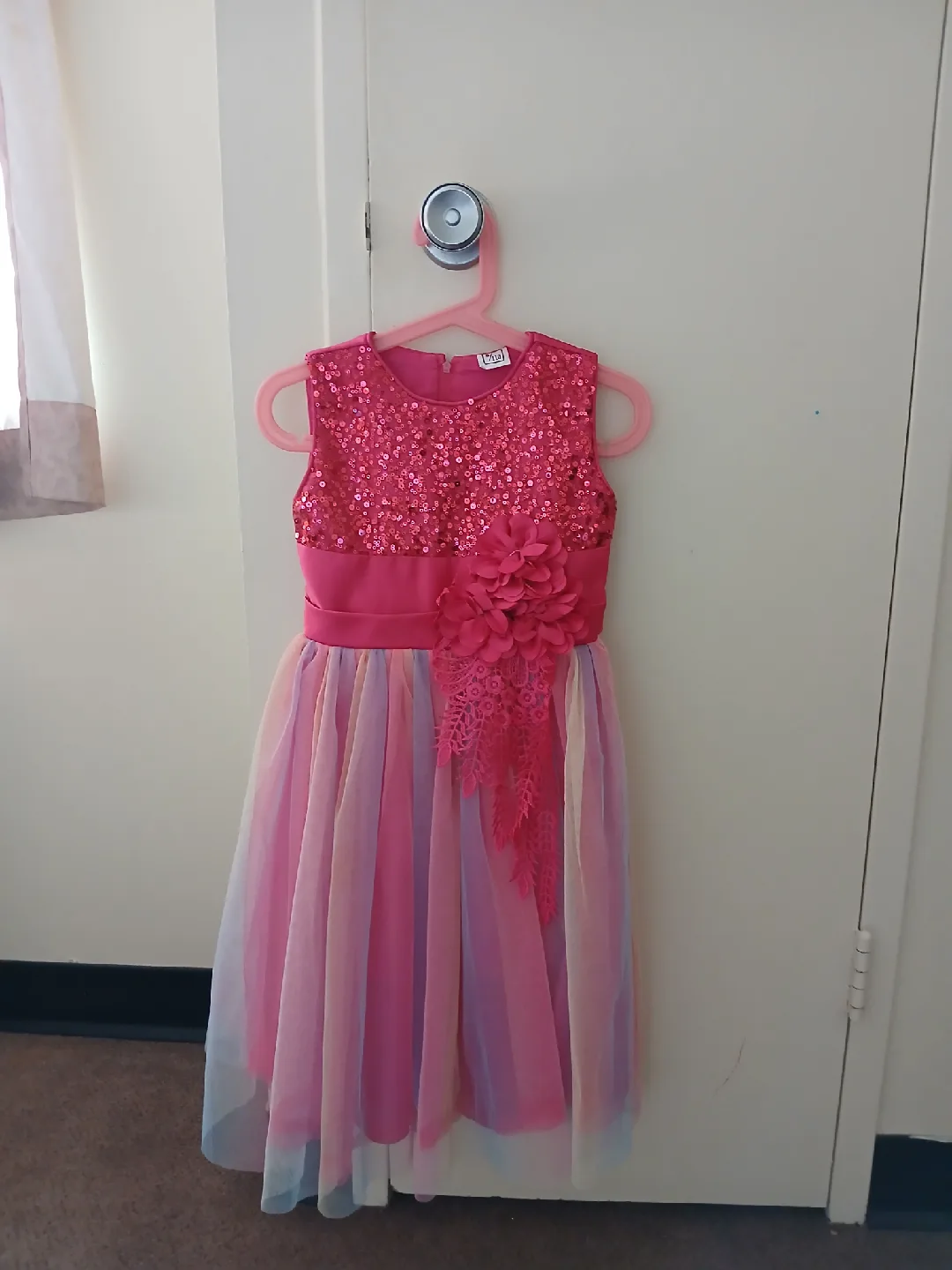 Girls' Pink Sequin Dress 5T thumbnail