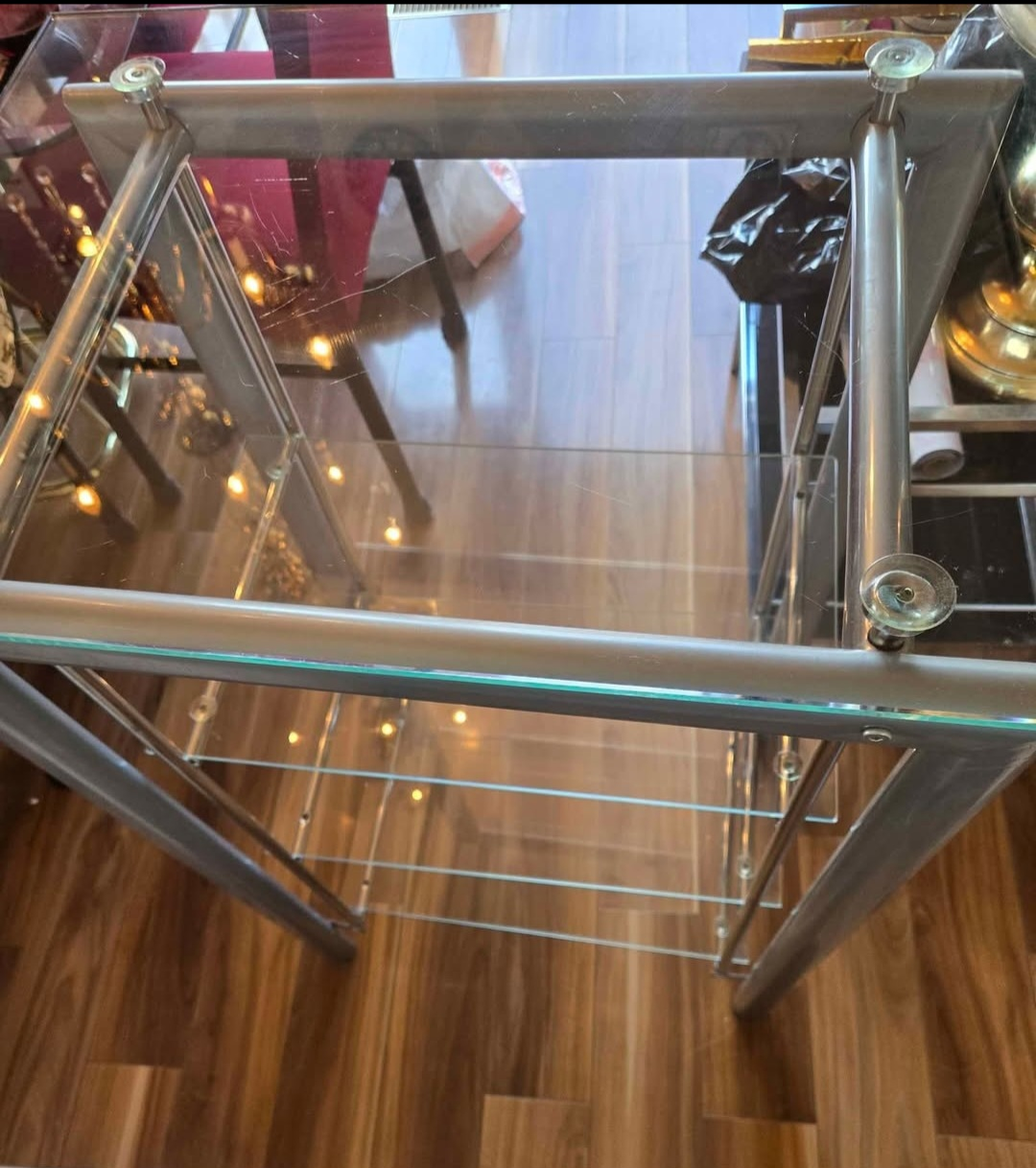 Beautiful Chrome and Glass Stand